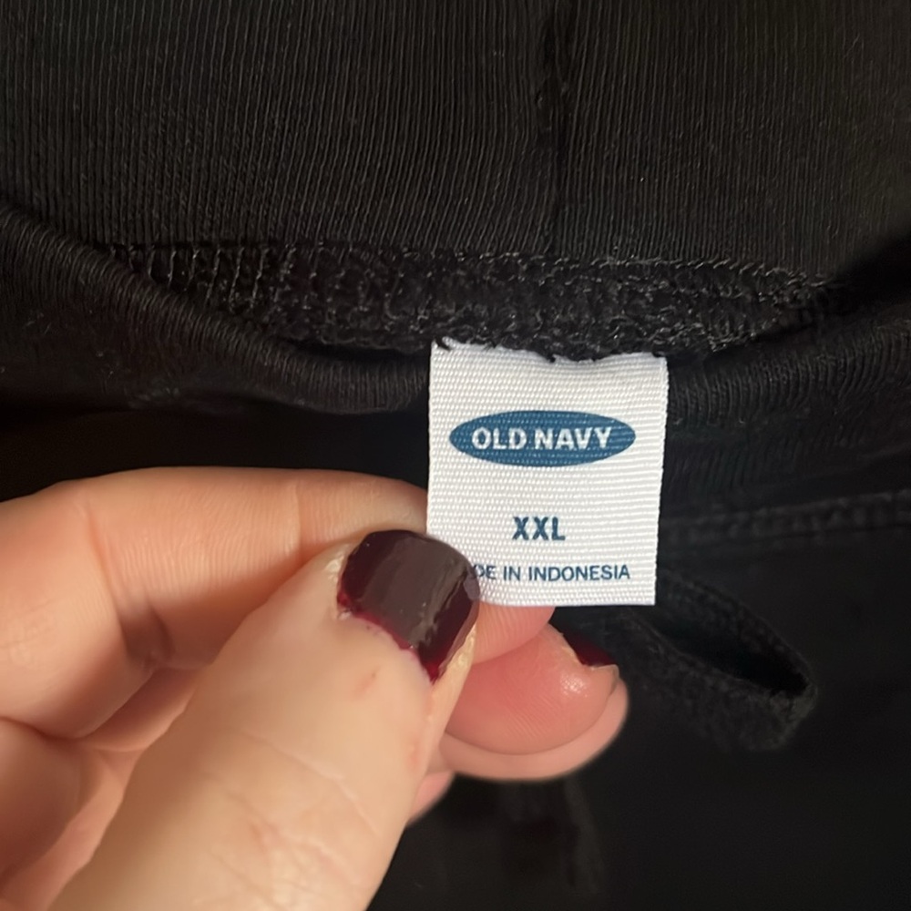 OLD NAVY Solid Black Sweatshirt Fabric Tie Waist 4” High Rise Shorts,Sz XXL,NWT. - Picture 6 of 7